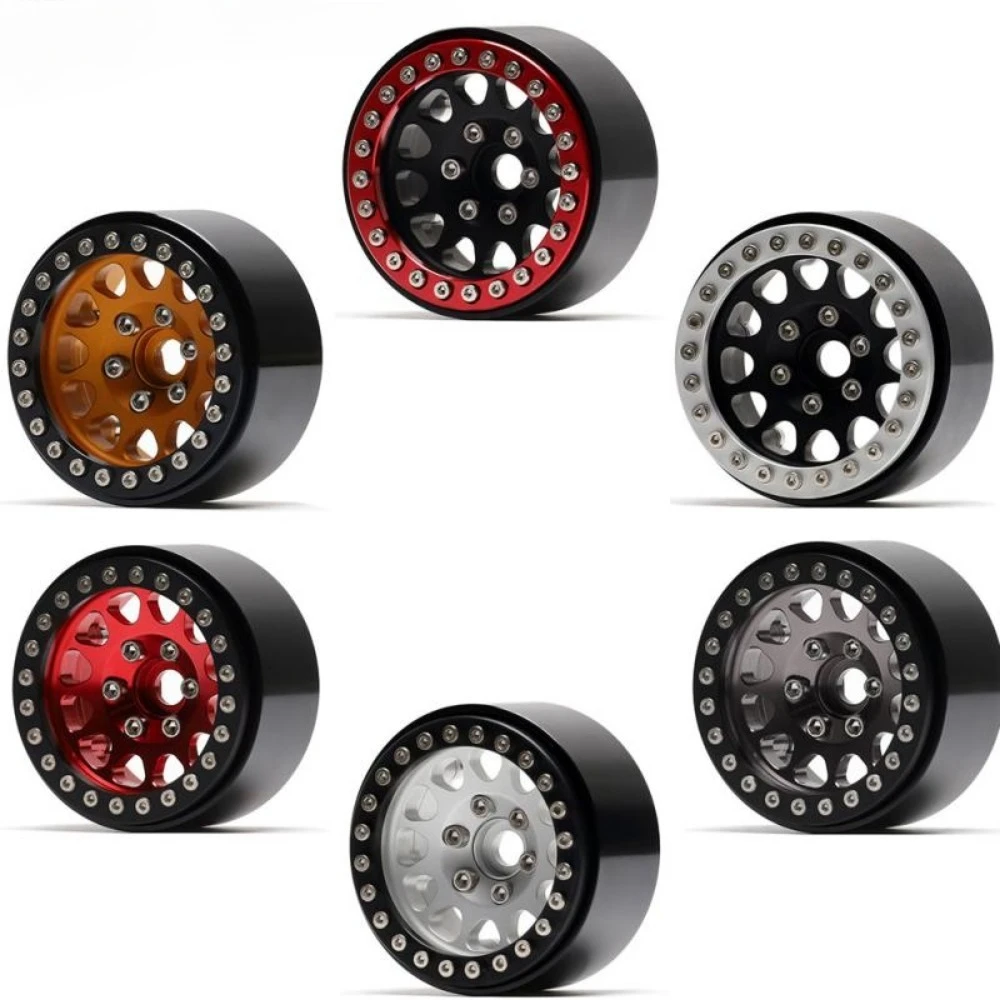 

4Pcs Aluminum Alloy 1.9In Beadlock Wheel Rim for 1/10 RC Crawler Car Traxxas TRX4 Defender Bronco AXIAL SCX10 RC4WD D90 Wraith