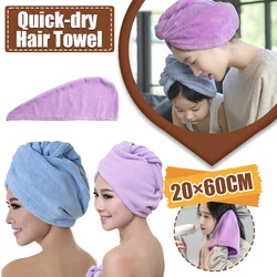 Quick-dry Hair Towel Women Long Hair Drying Hat Shower Bath Cap Hat Microfiber Solid Towel Cap Super Absorption Drying Turban