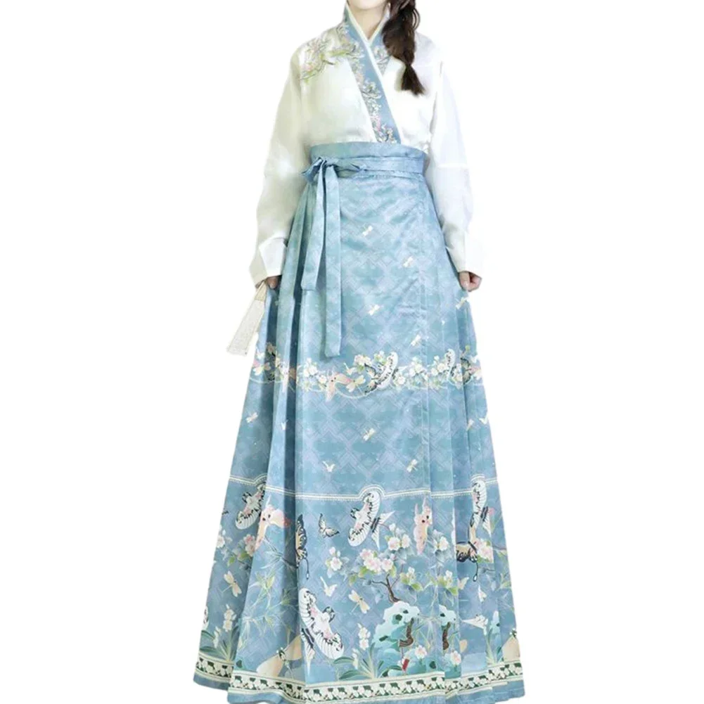 Jurk Paardengezicht Rok Hanfu Ming-gemaakt Gedrukt Veelzijdige styling Chinese stijl Comfortabel Dagelijks gebruik Feestjes Mode