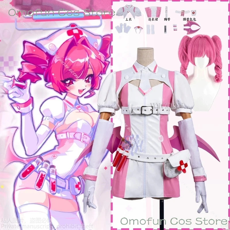 

s,3'g\7;Sexy Pink Nun Dress Demon Wings Kawaii Y2k Lingeries Jirai Kei Girls Anime Dash Game Buro Cosplay Halloween Chr4;b,7\k/8