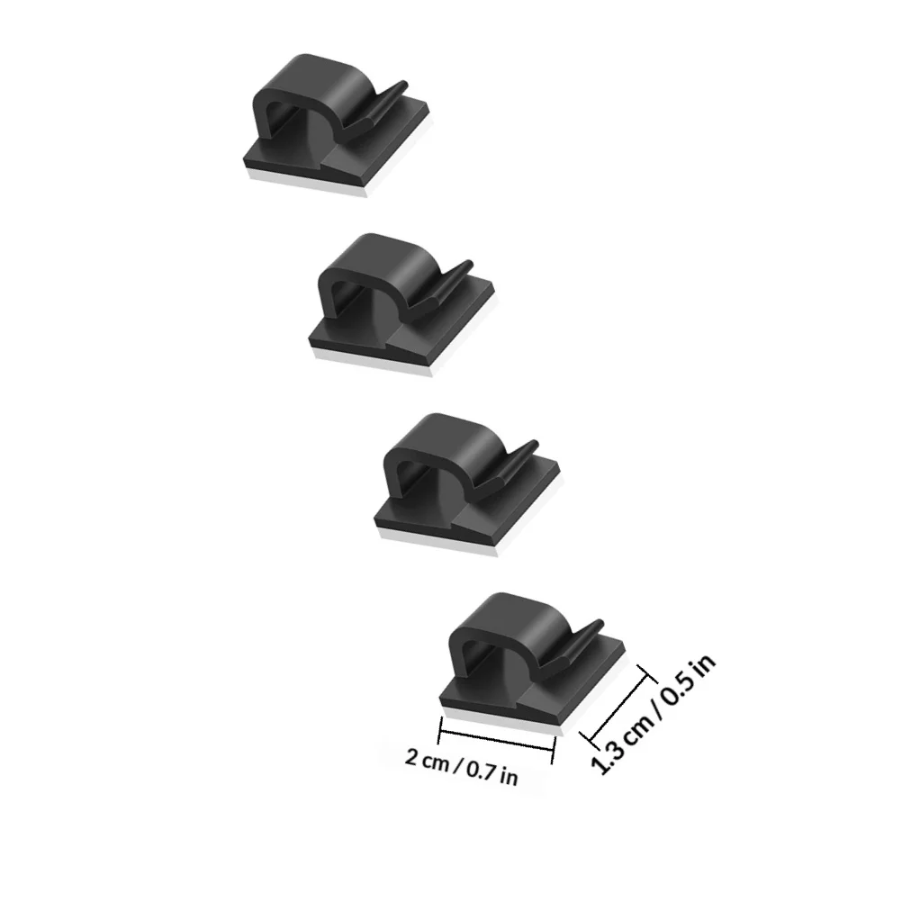 200Pcs Cable Clips Self-Adhesive Cord Organizer Stick on Desk Wall Cable Management Wire Holder for Headphone USB Cords