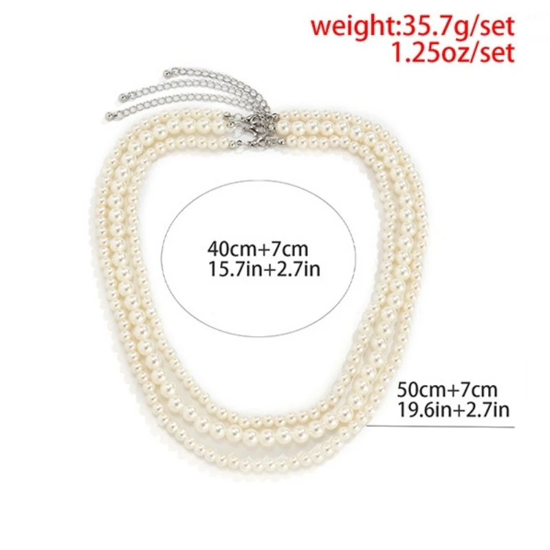 HNSP Imitation Pearl Necklace For Man Choker Neck Bead Jewelry