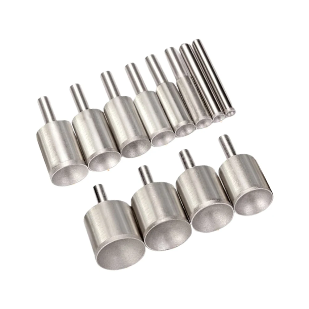 1 Pc Polishing Bit Diamond Burr Grinding Head 3-25mm Fine Sand Cylinder Concave For Bead Shaping Tools Electric Grinder Parts