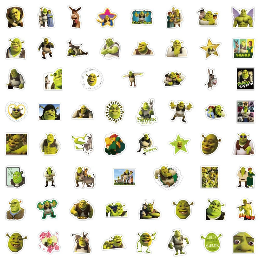 10/30/60/120pcs Fun Comedy Animation Shrek Stickers Cute Cartoon Kids Sticker Toy DIY Phone Suitcase Skateboard Graffiti Decals