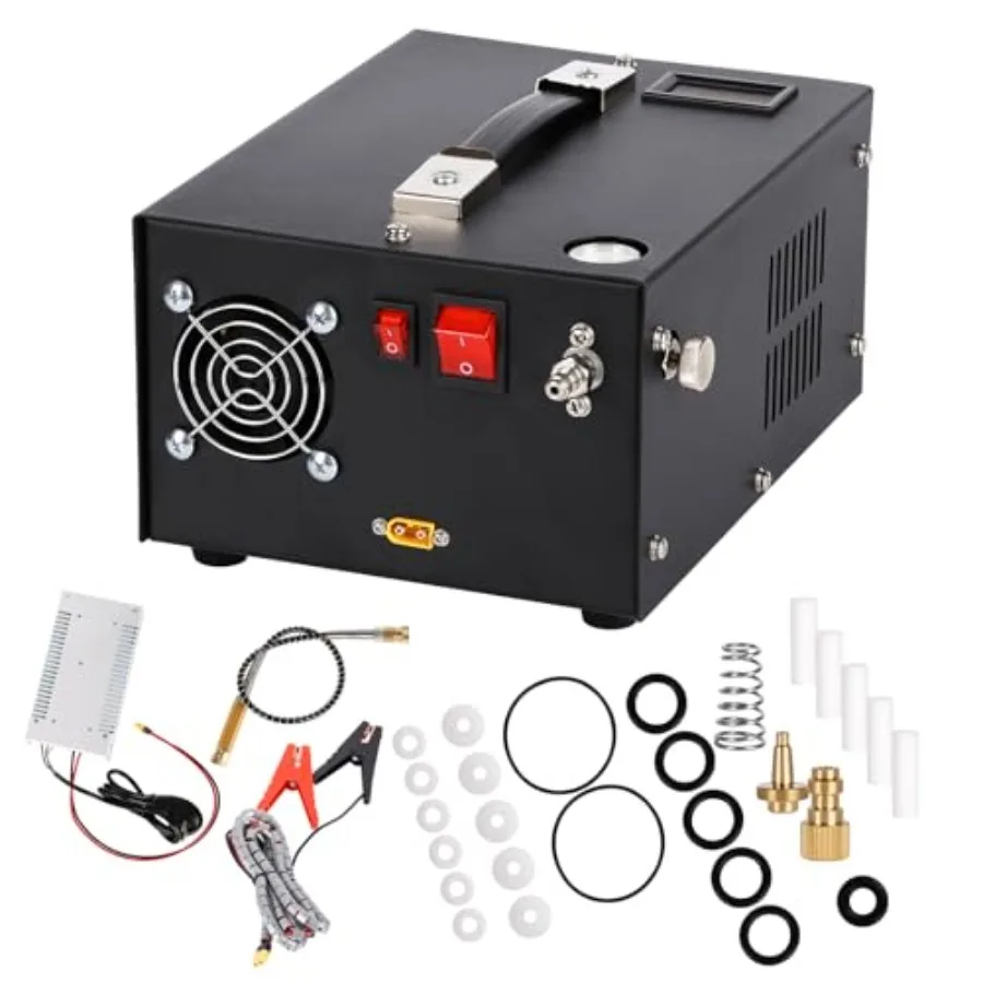 

Компрессор PCP 4500 фунтов на кв. дюйм/30 МПа, 12 В постоянного тока/120 В переменного тока, с ручным отключением, для пневматического оружия, пейнтбольных ружей, баллонов высокого давления, аквалангов