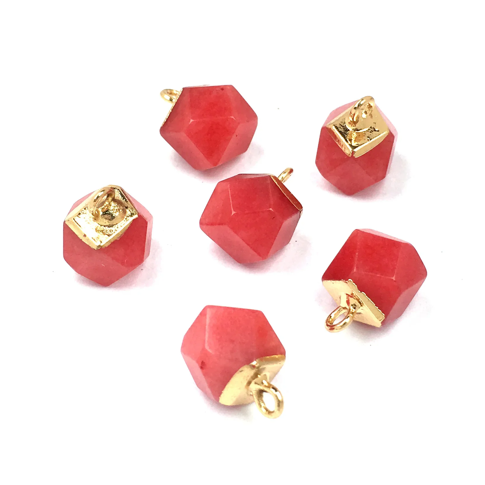 8x12mm Natural Stone Crystal Geometric Shape Pendant Charm for DIY Jewelry Making Fine Necklace Accessories