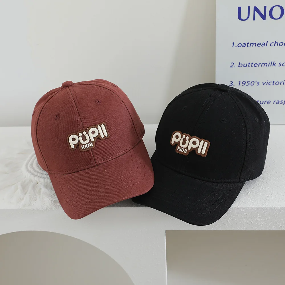 

Korean Kids Baseball Cap Solid Letter Hip Hop Hat For Toddler Boys Girls Autumn Children Peaked Caps Snapback Gorras