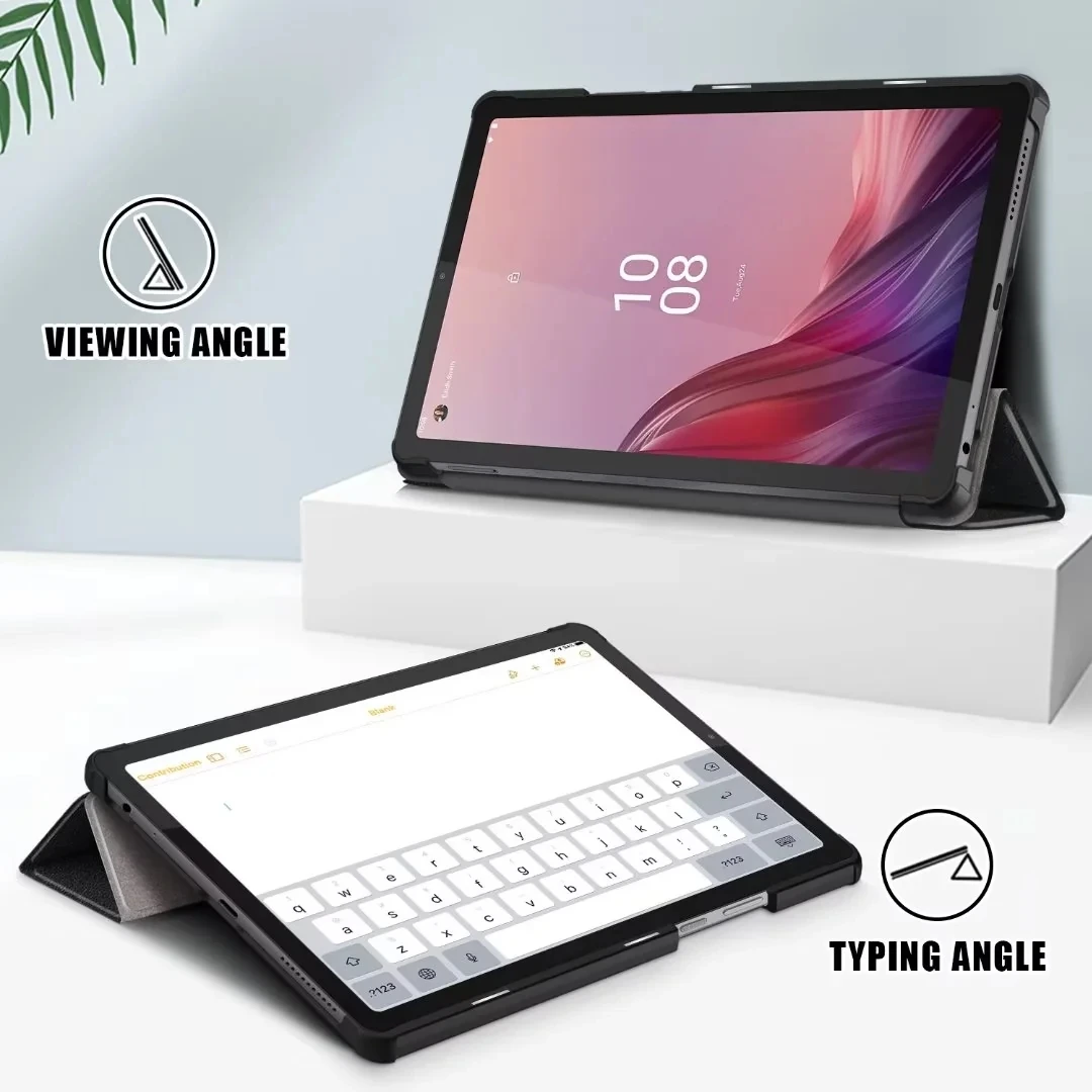 레노버 탭 M9 2023 케이스 TB310FU TB310XC 9.0 인치 PU 가죽 마그네틱 삼중 스탠드 Funda Coque + 필름 + 펜용 새 태블릿 커버