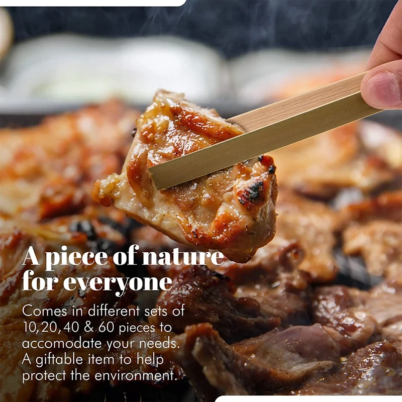 Деревянные щипцы для приготовления пищи, 40 шт., мини-щипцы для тостеров, мини-бамбуковые щипцы для кухни, приятные для планет и легкие