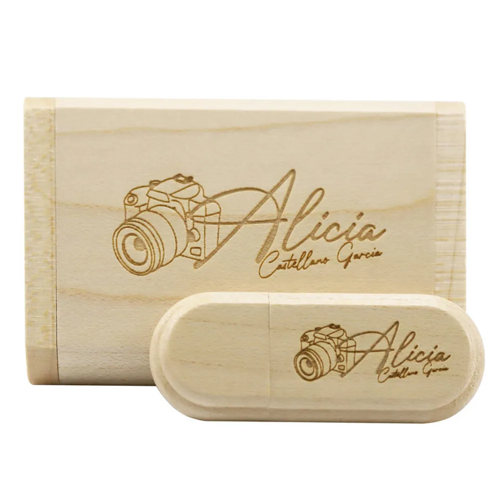 TEXT ME (OVER 1 PCS free LOGO) wooden usb + box usb flash drive pendrive 4gb 8gb 16gb 32gb memory stick photography gifts