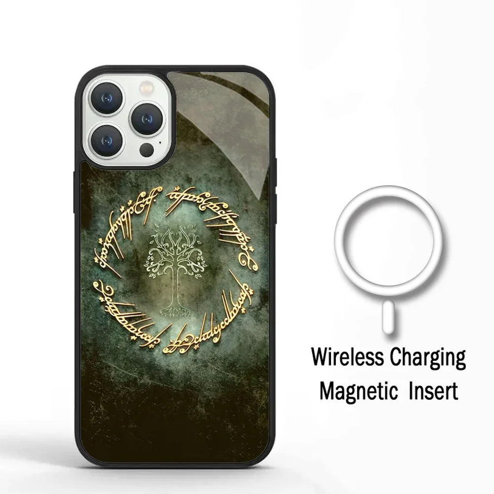 T-The L-Lords Of The R-Rings Phone Case For IPhone 11 12 13 14 15 Plus Pro Max Mirror Acrylic Cover For Magsafe