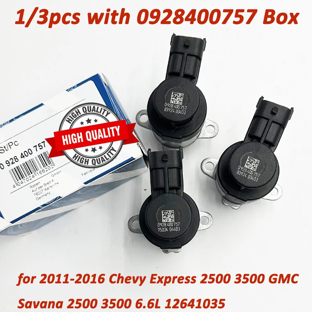 

New 1/3pcs 0928400757 Fuel Injection Pressure Regulator for 2011-2016 Chevy Express 2500 3500 GMC Savana 2500 3500 6.6L 12641035