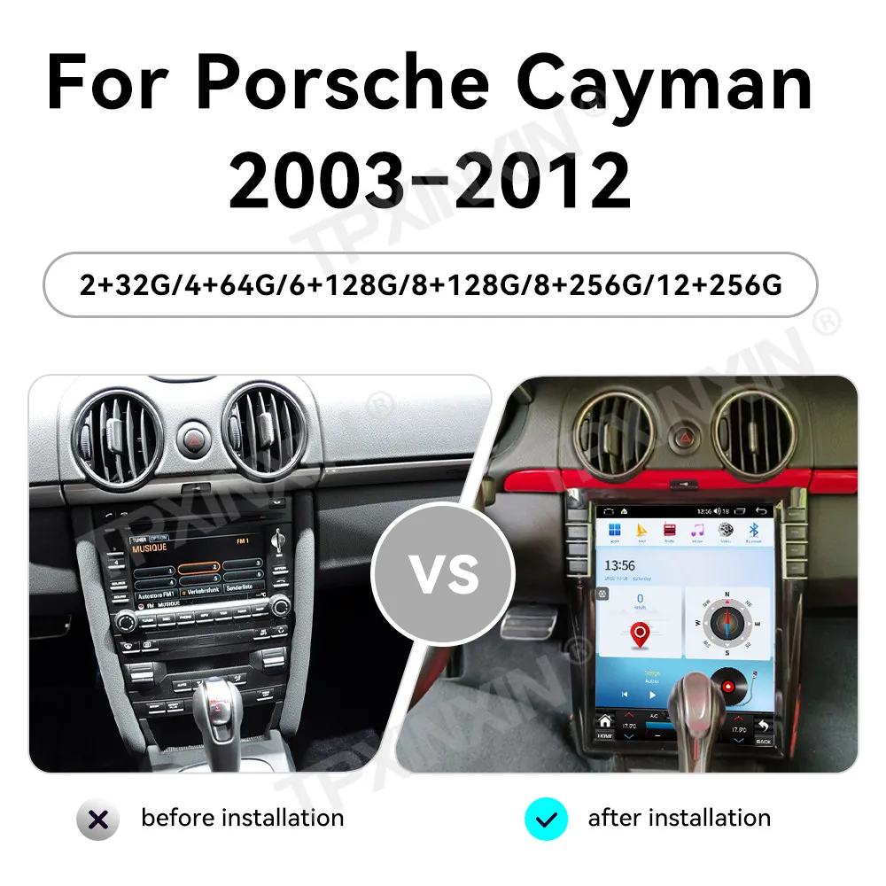 

12.1" Android 14.0 Auto Navigation 12+256GB Screen For Porsche Cayman 2003-2012 Car Radio Stereo Carplay Unit Multimedia Player