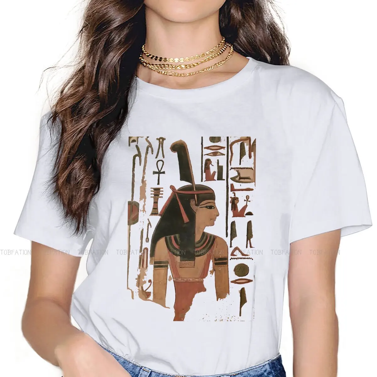 Maat Goddess Classic  Women TShirt Egyptian Ancient Egypt Culture Crewneck Girls Short Sleeve  Lady T Shirt