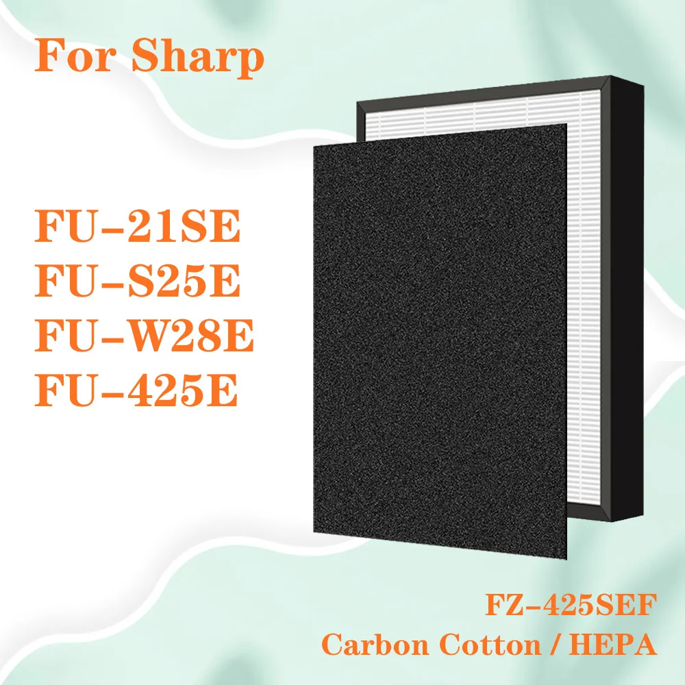 For Sharp FZ-425SEF  FZ 425SEF Replacement Air Purifier HEPA and Carbon Cotton Filter for FU-425 FU-21SE FU-S25E FU-W28E FU-425E