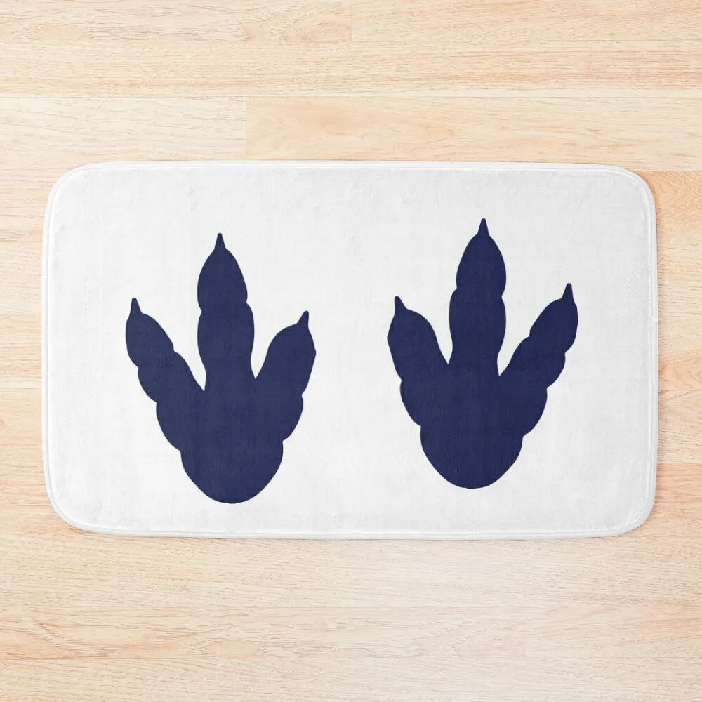 

Dinosaur Feet Dino Footprints Navy Blue Bath Mat Water Absorbent Bathroom Gadgets Bathroom Accessories Mat