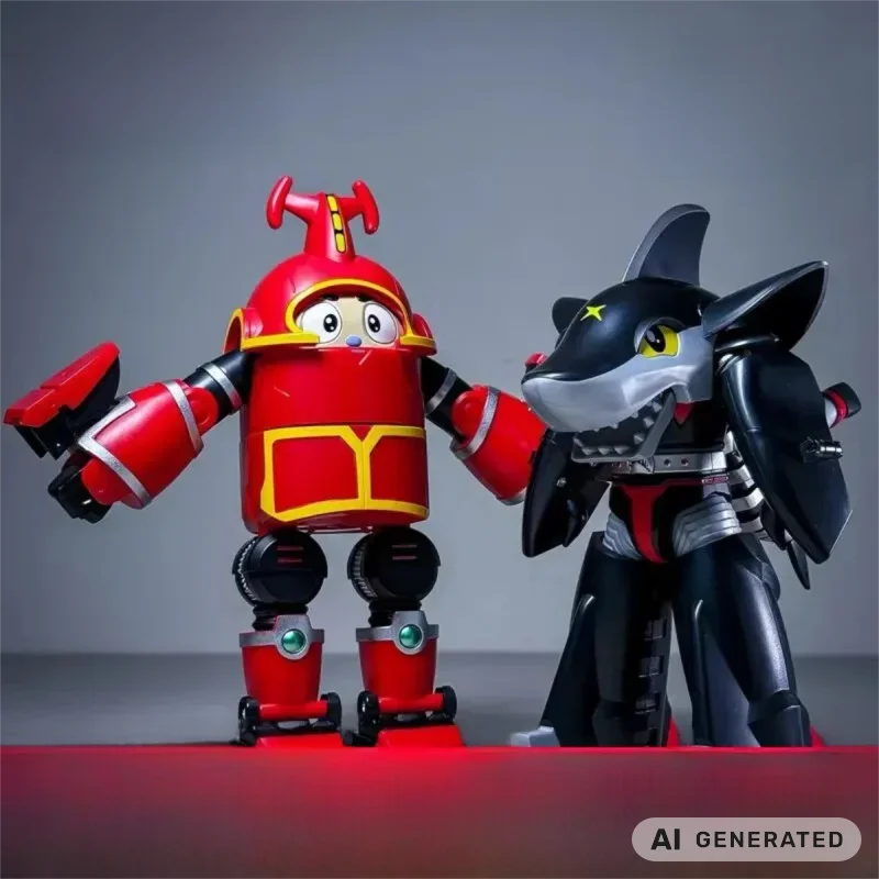 Trendy transforming figurines: Iron Armor Little Treasure, Kabuda, Shark Chili, and Cockroach Bully collectible figures