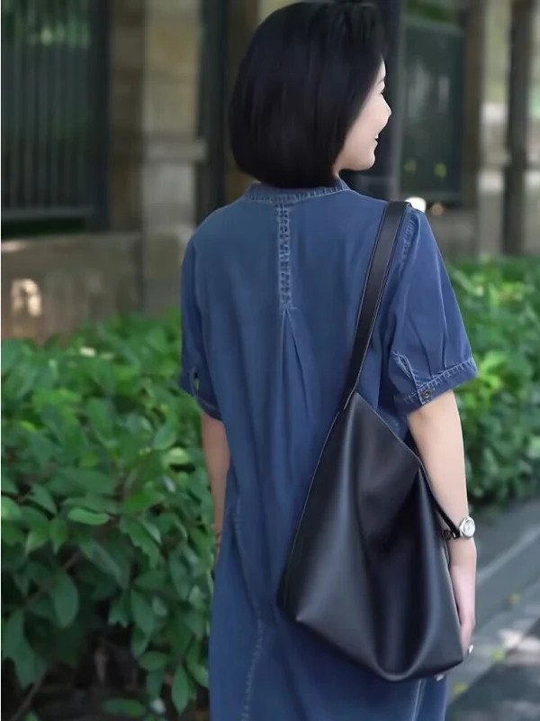 Corte holgado de longitud media V-Ne ort Sve Denim Dr mujer de talla grande novedad de verano Sle coreano Sle Casual cintura alta Dr