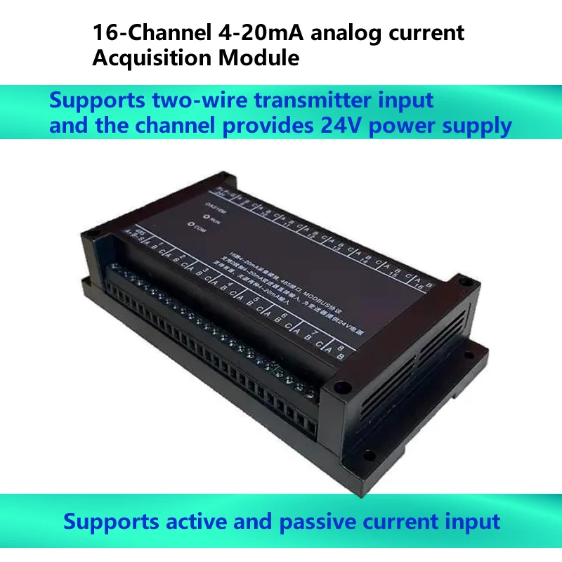 16-Channel Analog Current Acquisition Module 4-20mA Supports Two-Wire Transmitter Input Channel To Provide 24V