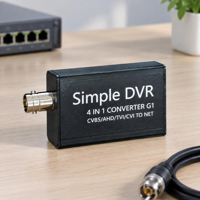 Port 8999 Device Discovery for a Four-Format Camera Video Converter with Automatic Address Assignment and Two-Stream H.264/H.265
