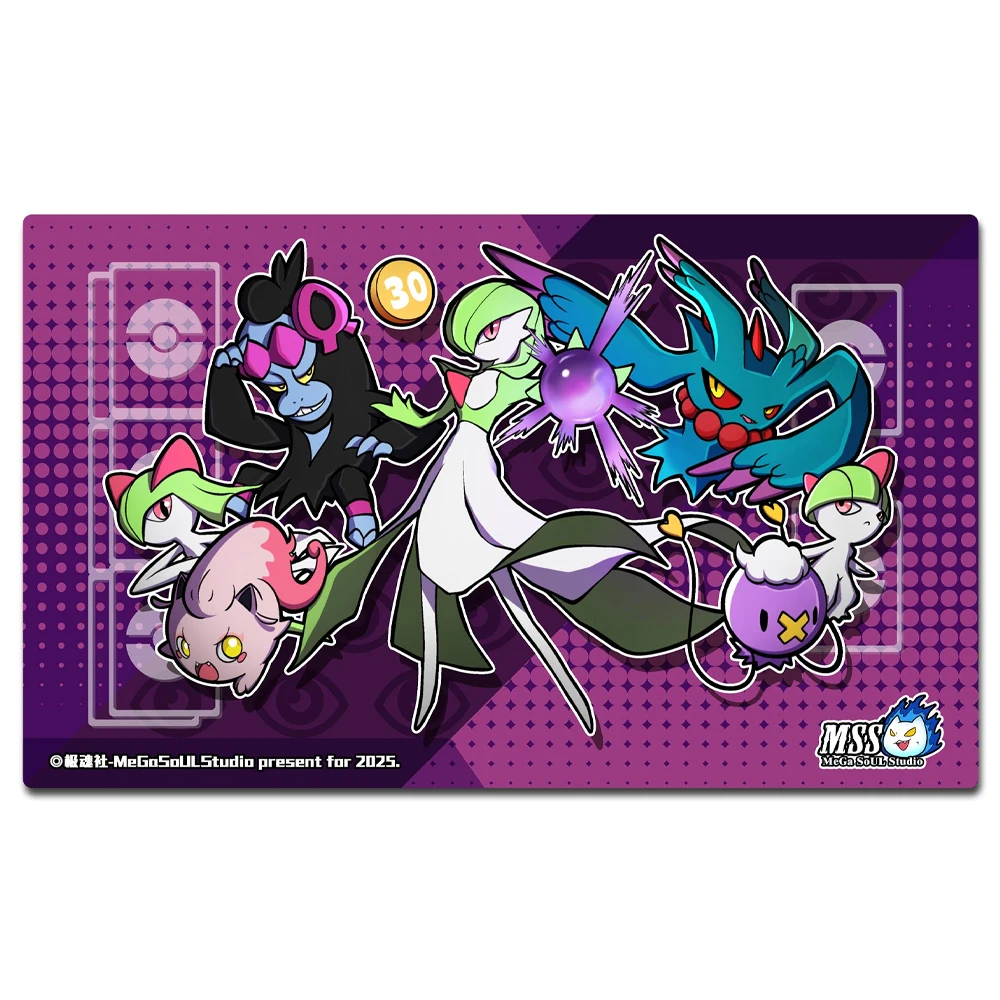 

600*350*2MM Pokemon Play Mat Gardevoir Anime PTCG Board Game Card Pad Mouse Pad Lock Toy Gift