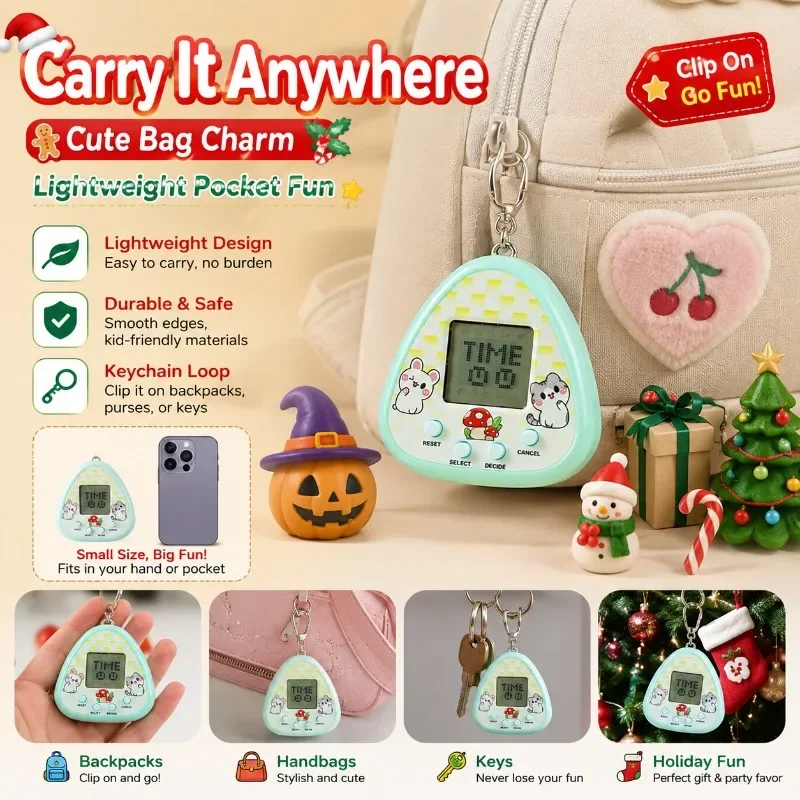 Pocket‑Sized Handheld Virtual Pet Raising Machine Mini Electronic Pet Simulator Gacha Toy Hanging Ornament