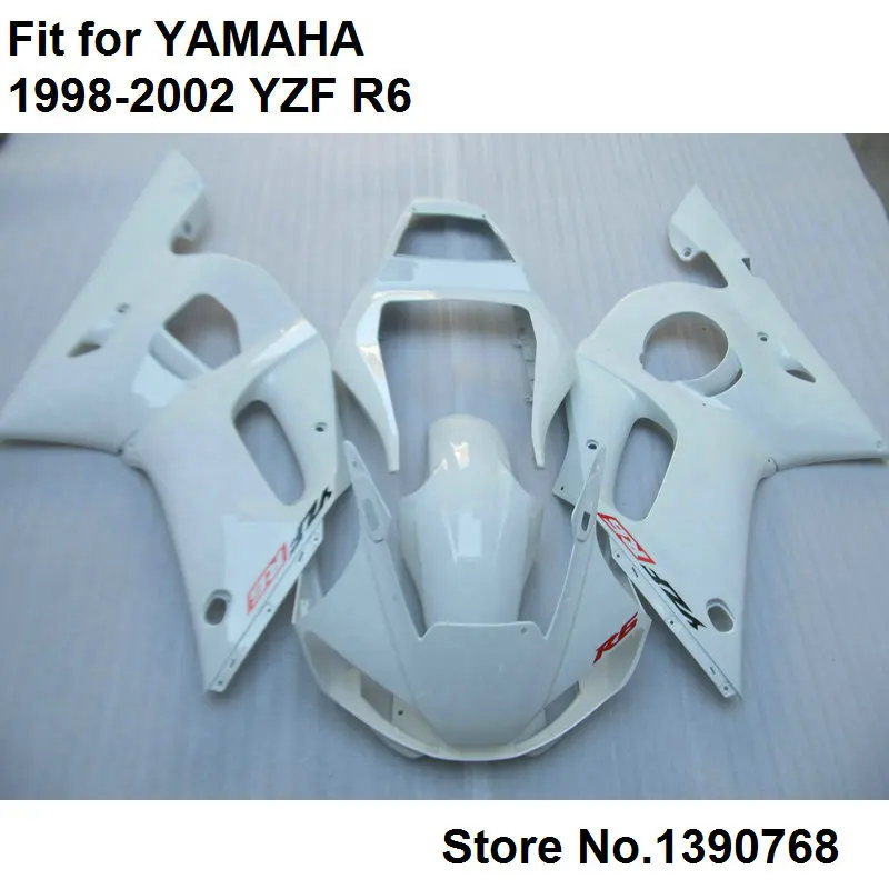 Motorcycle Fairing kit for Yamaha YZF R6 1998 1999 2000 2001 2002 white fairings bodywork hull R6 98 99 00 01 02 HZ30