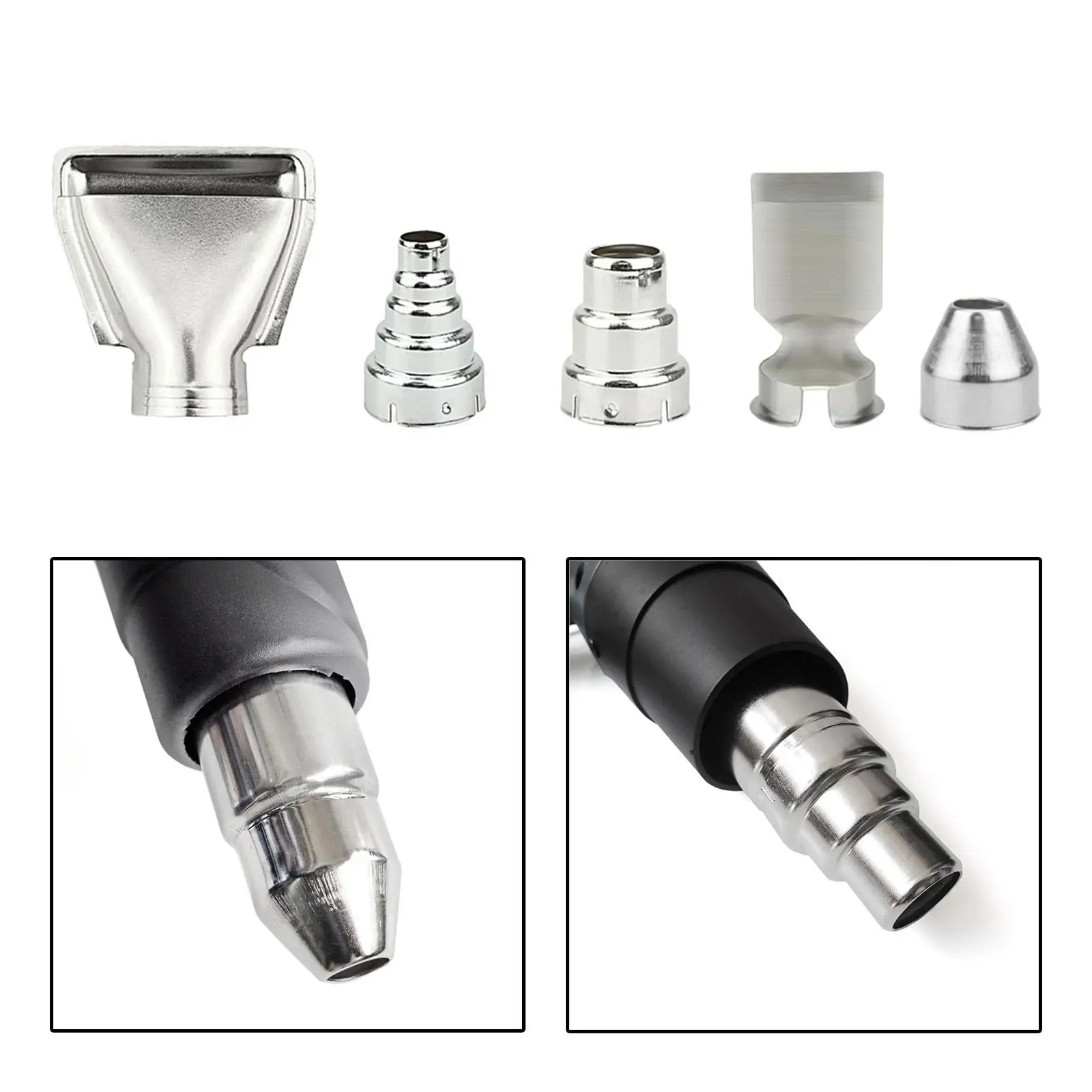 5 Pieces Heat Gun Nozzles Kit Heat Gun Accessories Replacement Repair Tools Welding Nozzles 35mm Stainless Steel for Hot Air Gun