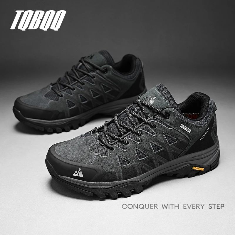 High Quality Men's Hiking Shoes Breathable Non-slip Wear Resistant Trekking Male Cushioning Outdoor Climbing Tourism Sneakers