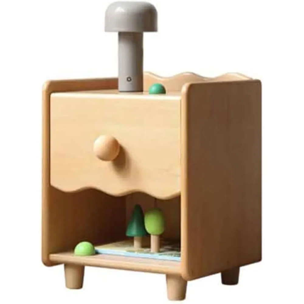 Children's bedside table, wooden modern bedroom mini storage cabinet, children's bedside table,