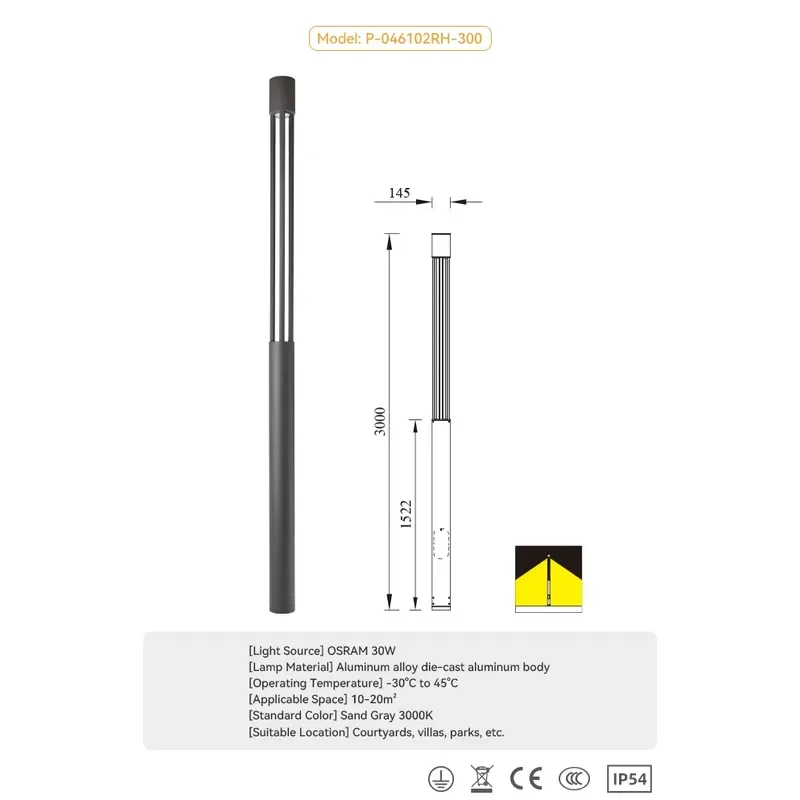Chinese Manufacturer Yard Pole Light Customization Outdoor Garden Light Low Voltage Light Lawn for Outside Decorations