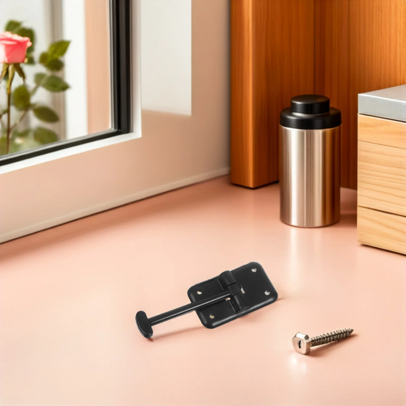 

1Set Rv Door Catch 3.5 Inch T-Style Plastic Exterior Trailer Latch with 8 Screws Space Optimization for Motorhome Camper