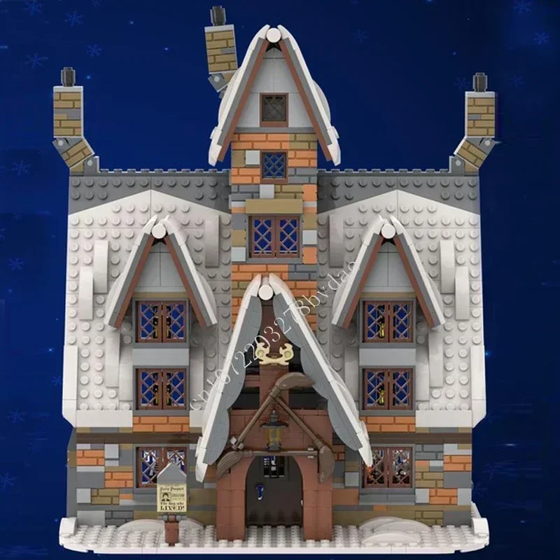 1176PCS The Three Broomsticks MOC Creative street view Model Custom Puzzles Architecture DIY Assembly Model Birthday Toy Gift