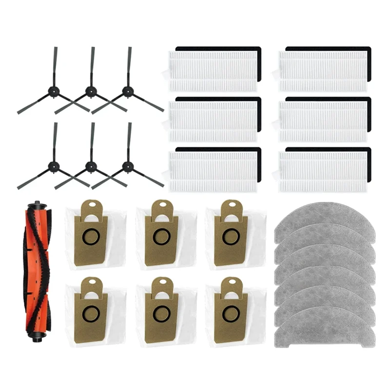 SANQ فرشاة جانبية رئيسية فلتر HEPA ممسحة وسادة أكياس الغبار لـ IMOU RV1 Pro روبوت فراغ استبدال أجزاء 25 قطعة