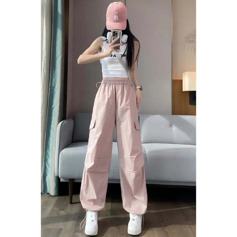 

White Utility Cargo Pants. Lightweight, quick-dry fabric perfect for dance & street style.