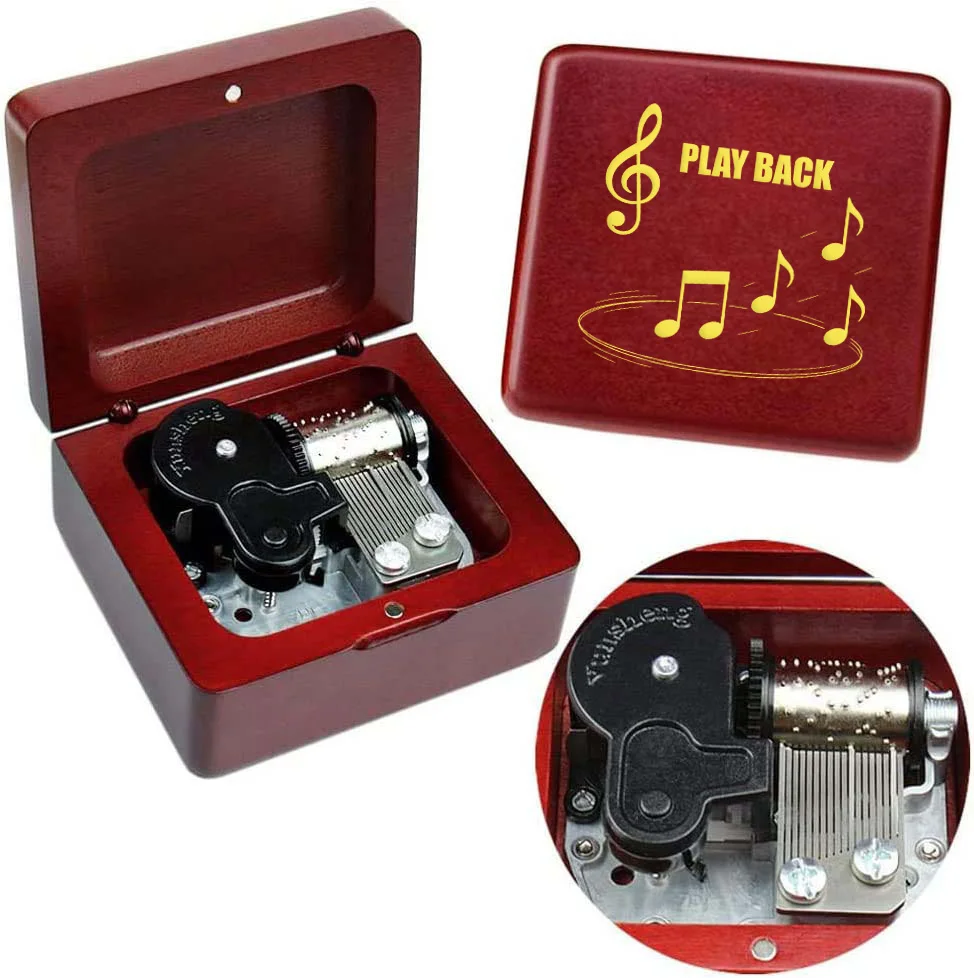 Play Back Music Box Vintage Wooden Musical Box Birthday Christmas Valentine Gift for Girl Lover Home Decor Ornament