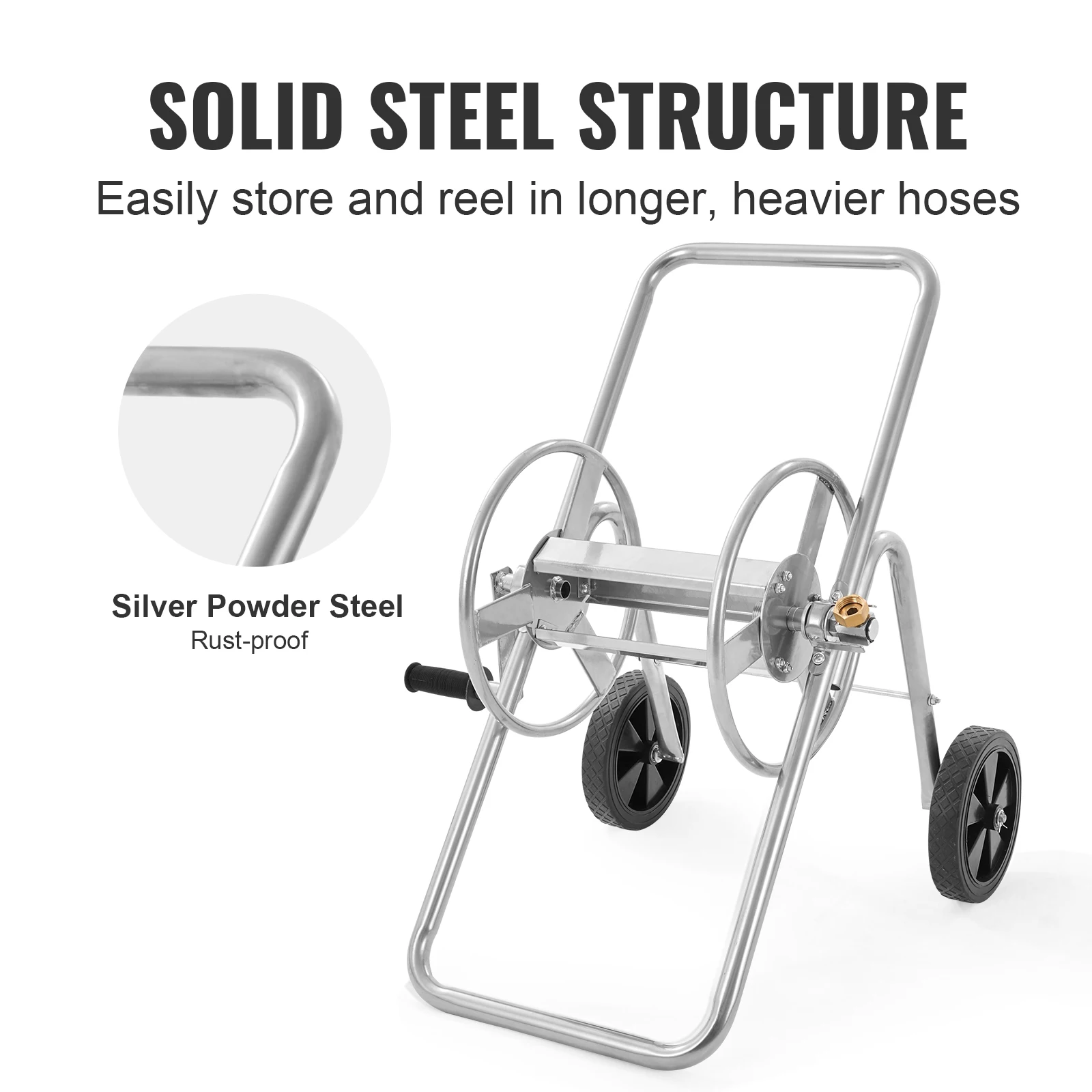 

Hose Reel Cart, Hold Up To 175 Ft Of Hose Hose Not Included , Garden Water Hose Carts Mobile Tools With Wheels, Heavy Duty