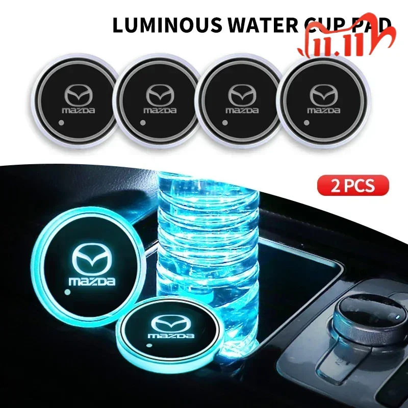 مضيئة سيارة كأس كوستر حامل USB شحن لمازدا 3 BK BL Axela 2 5 CX5 CX6 CX-4 مازدا 6 GH GG CX-7 MX5 RX8 Ms M3 M5 M6 MX3 #1