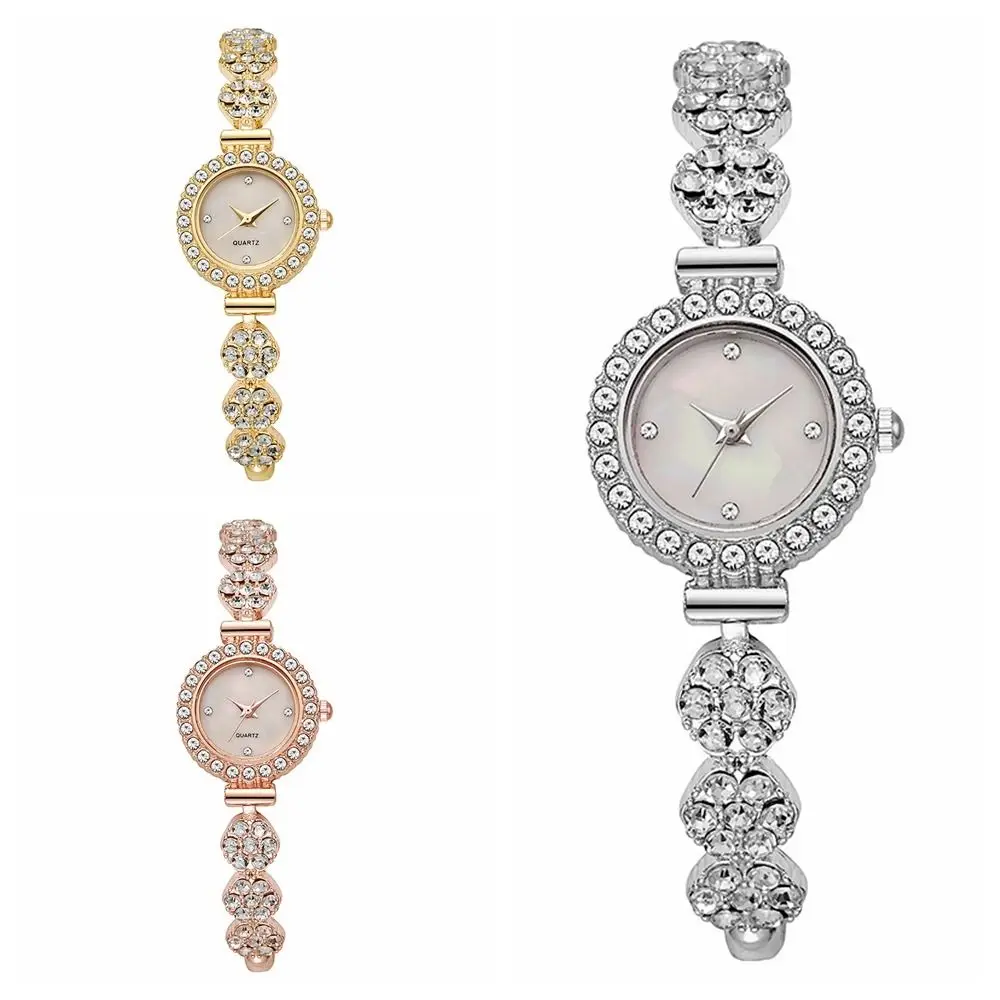 

Изысканные женские часы из сплава с кристаллами, маленький циферблат, женские часы-браслет, красочные наручные часы для женщин