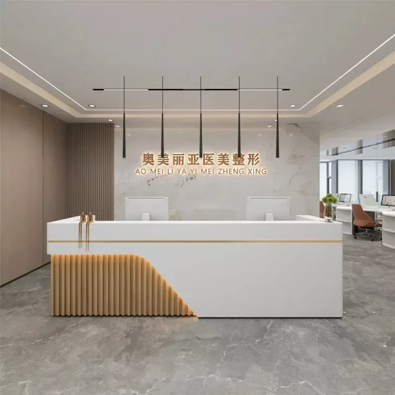 

Легкие роскошные мобильные стойки регистрации, современный офисный ресторан, белая эстетическая мебель Balcao Para Salao De Beleza