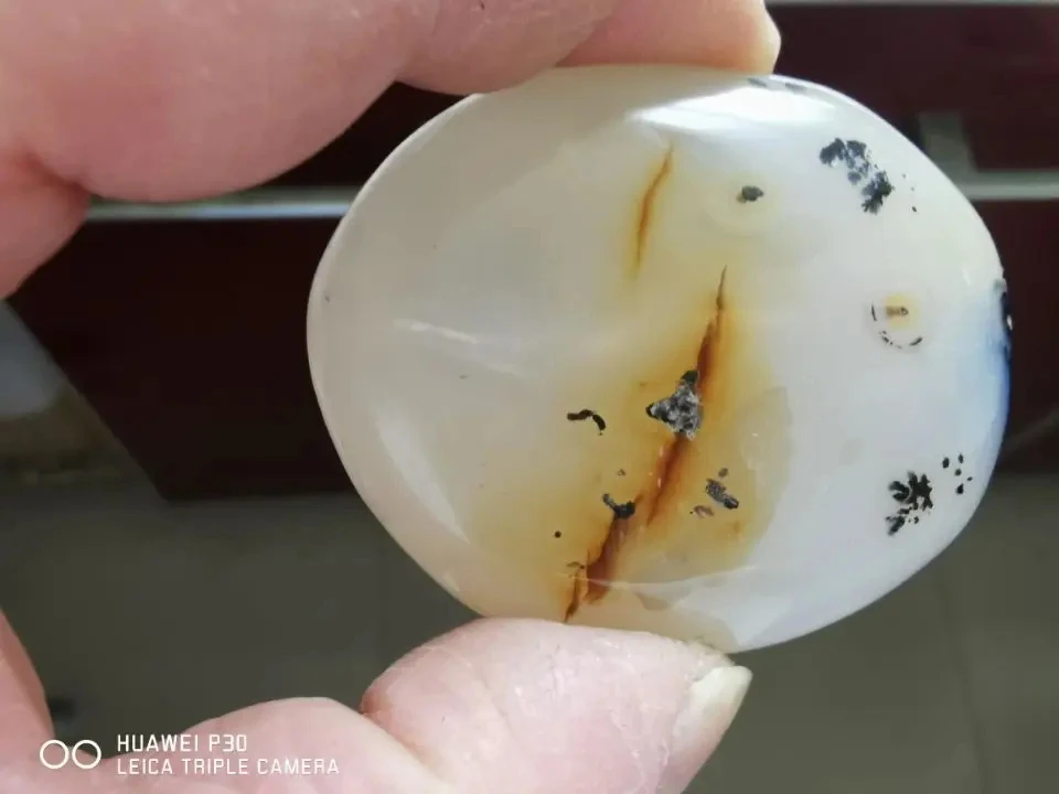 

Natural Banded Agate Ocean Jade Agate Pocket Palm Stone (Smooth Polished Worry Stone) ﻿Healing