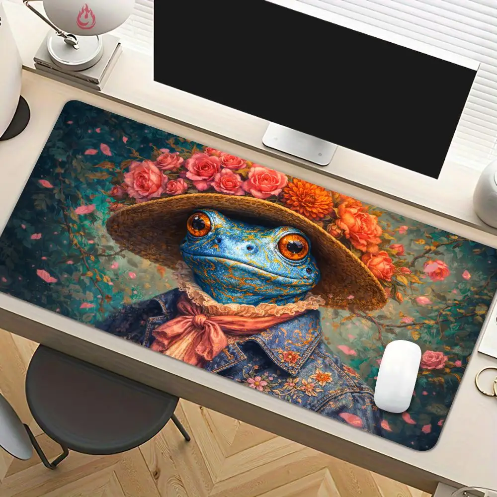 

Flower Hat and Frogman Design gaming Mouse pad Desk Mat Non-Slip office carpet pc accessories Gaming mats tapis souris maus pad