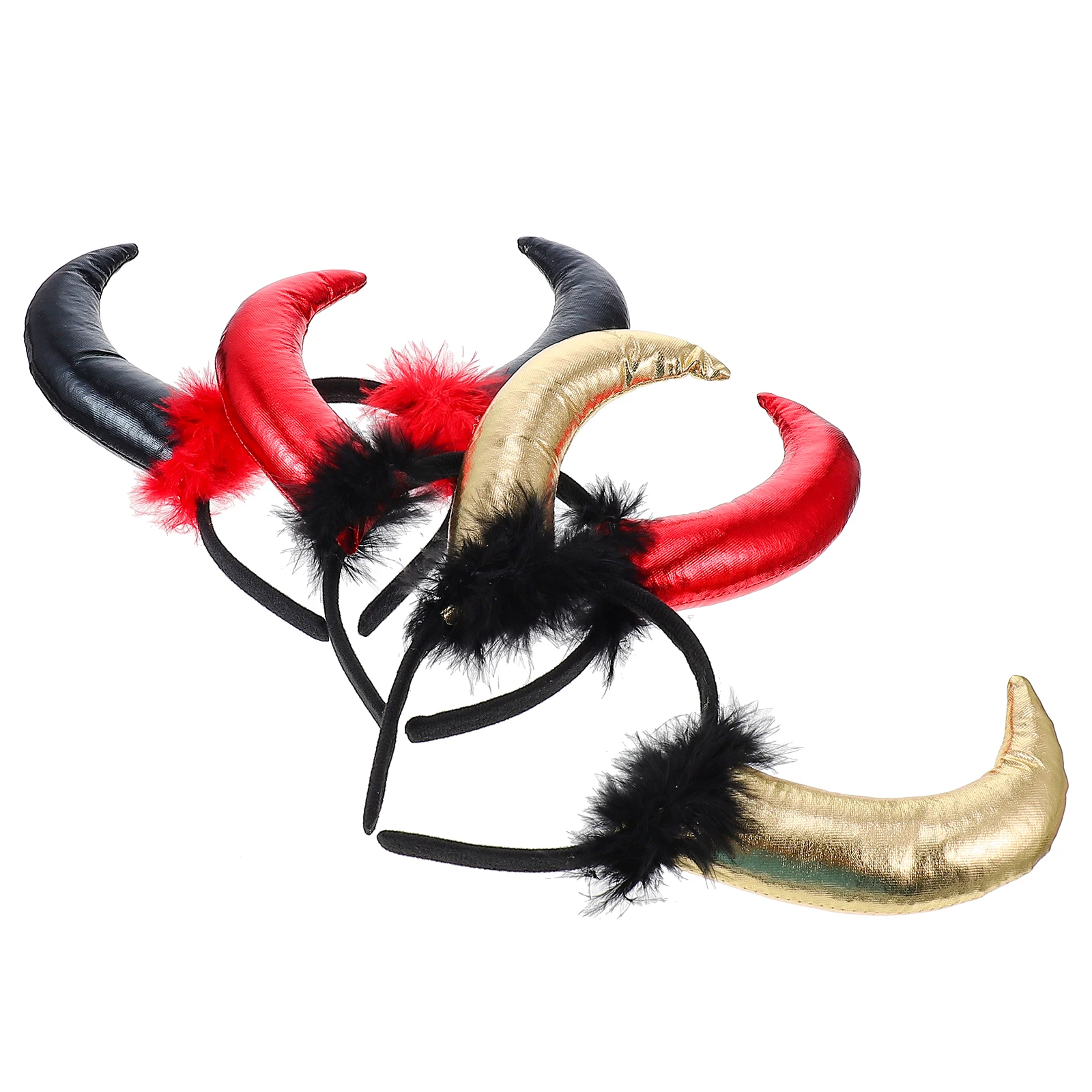 

3 Pcs Horn Headband Lightweight Halloween Hair Hoop Party Headdress Ghost Festive Prop Decor Role Playing Accessories