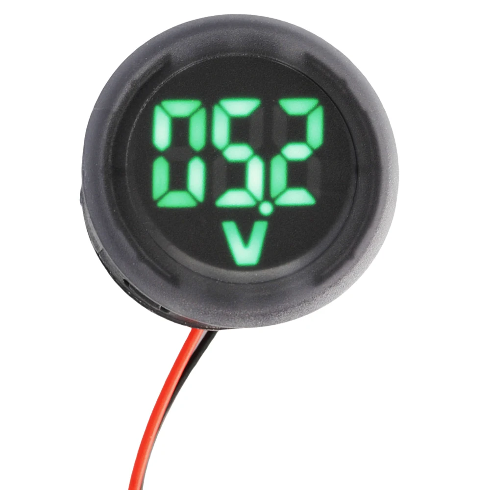 DC 4-100V LED Digital Display Voltmeter Circular Two-wire DC Digital Voltmeter Head Display with Reverse Connection Protection