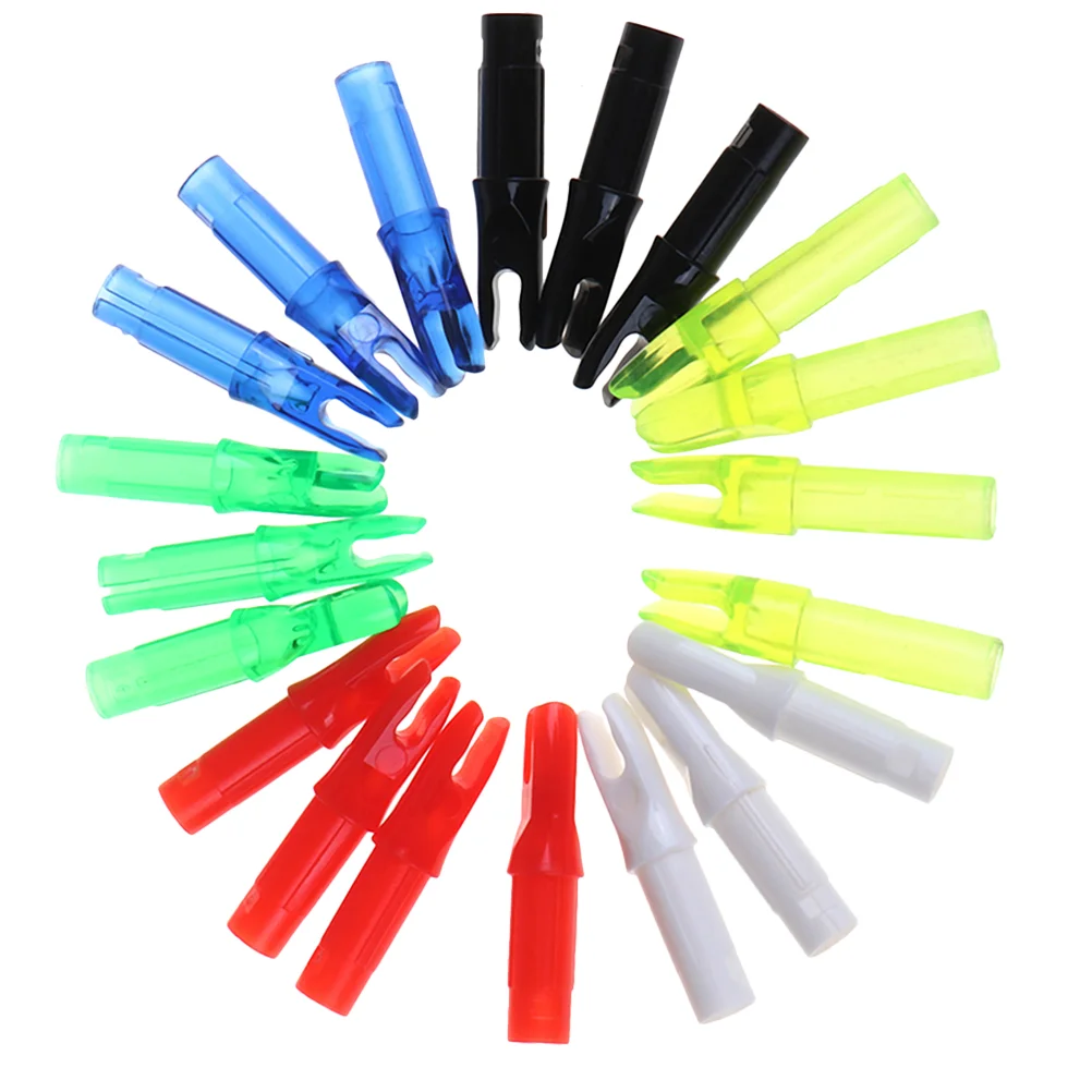 1 Set 20pcs Archery Hunting Compound Bow Plastic Arrow Insert Arrow Tail Sleeve Fitting 62mm (Mixed Color)