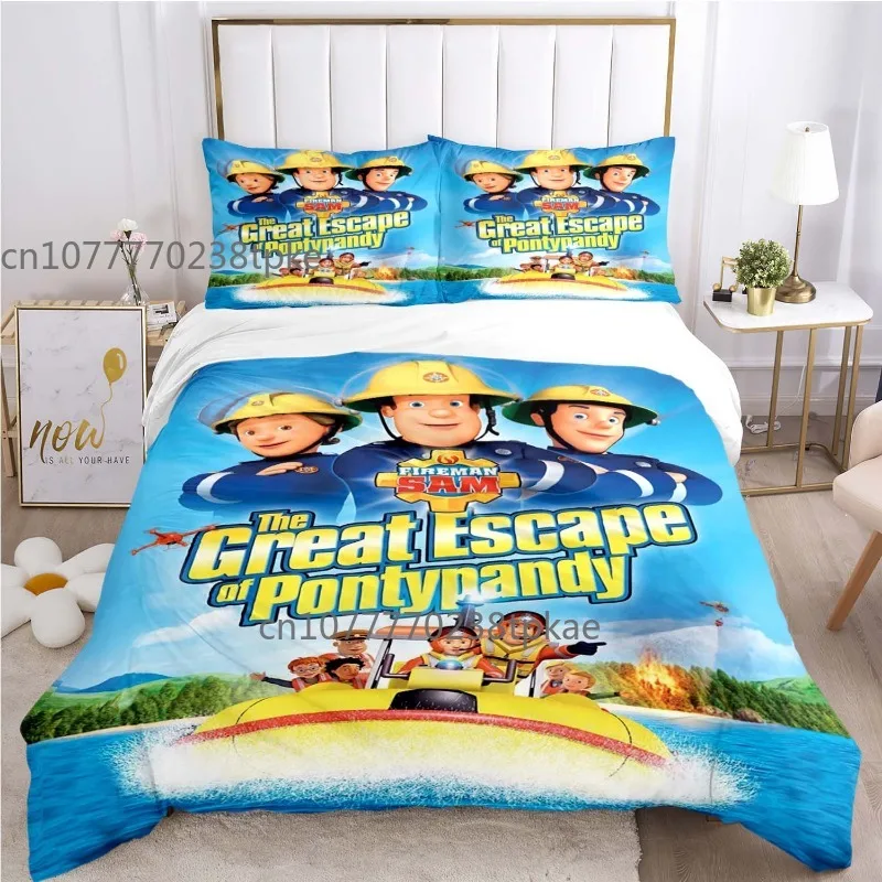 Fireman Sam Children Duvet Cover Sets Printed Bedding Set Double Queen King Size 2/3pcs,Bettbezug