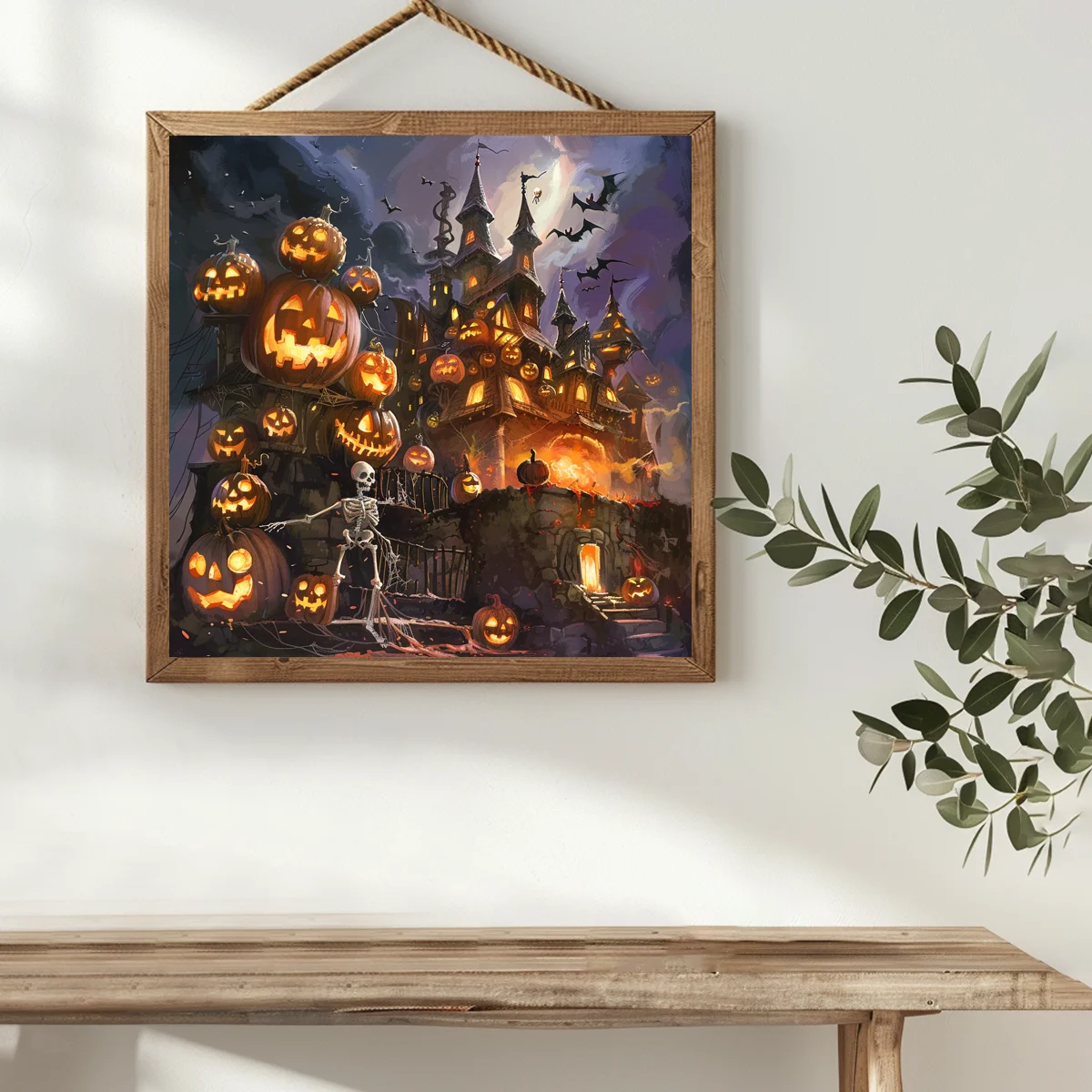 

1 комплект 40X40 см/15,74 дюйма, комплект для вышивки крестом на Хэллоуин, набор «сделай сам», 11CT/14CT, Новое поступление, полная вышивка для подарка