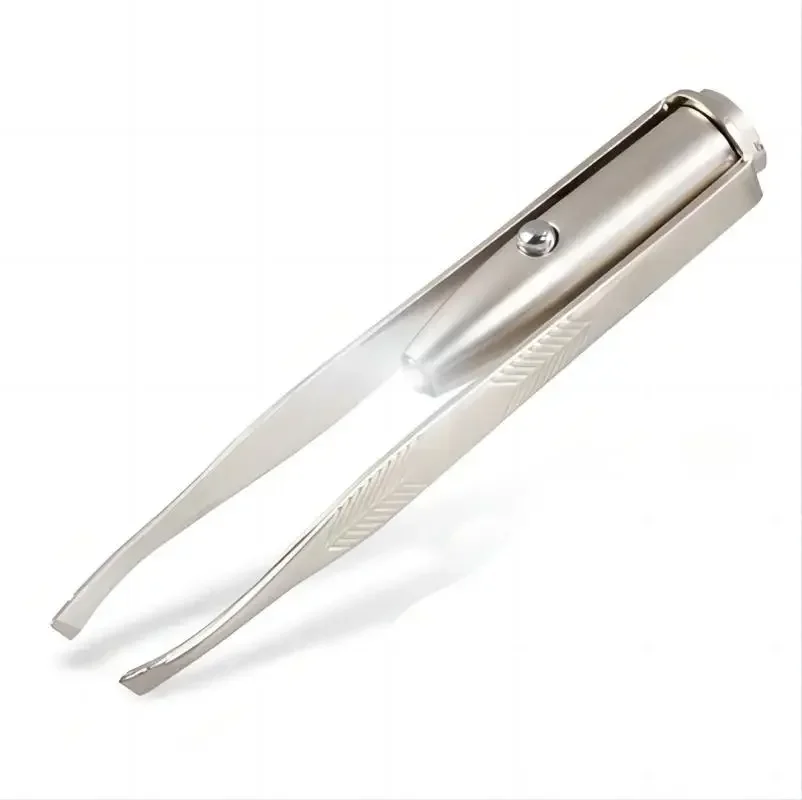 

1pc Portable Stainless Steel Smart Design Eyebrow Hair Remove Tweezer With LED Light Makeup Tool