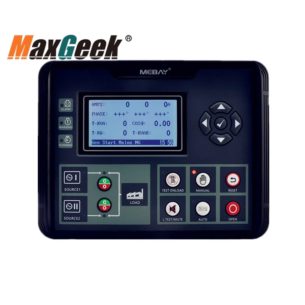 Mebay ATS520R ATS Genset Controller RS485 DC/AC Power Supply 1P2W to 3P4W Dual Power Intelligent Switching Module