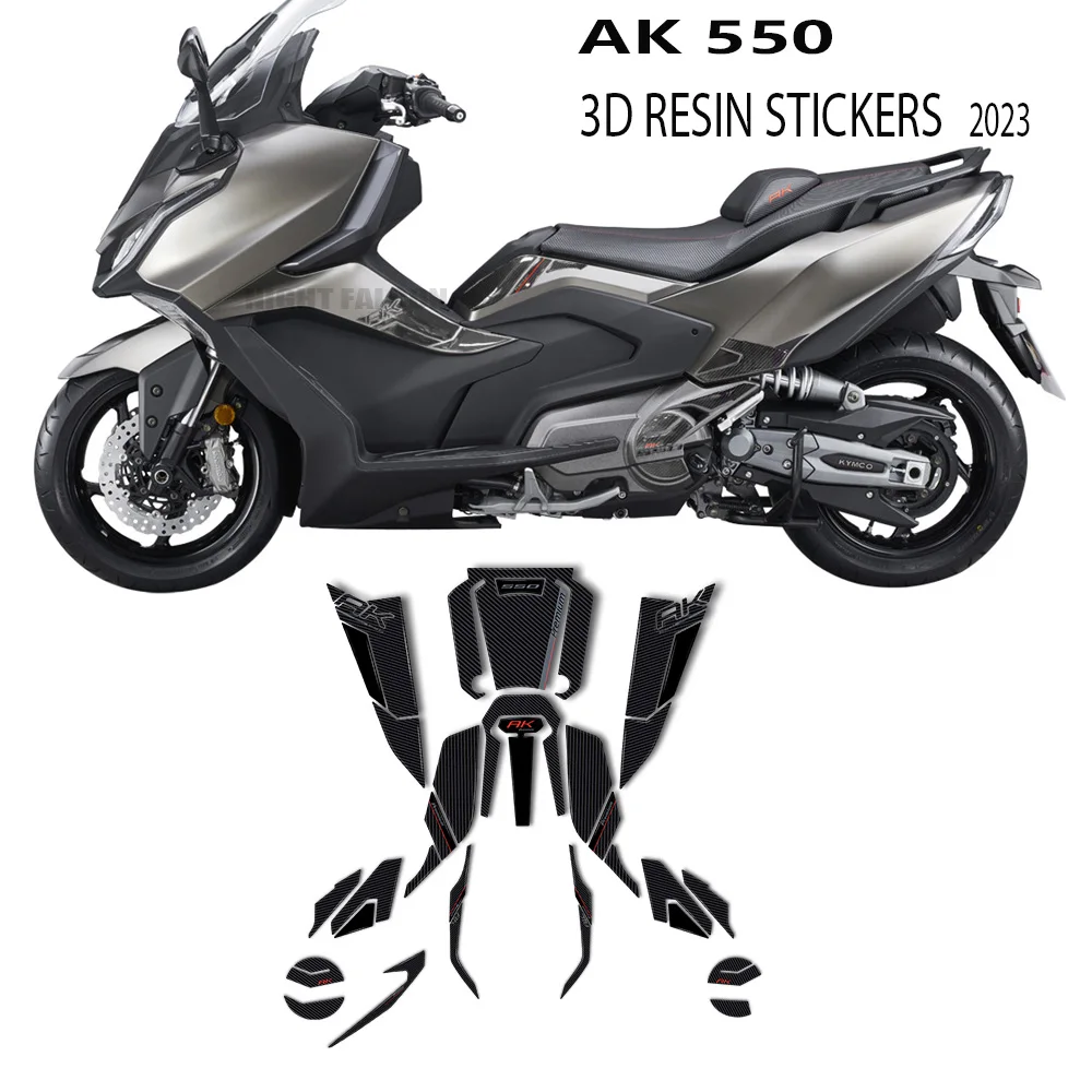 

For Kymco AK550 Premium ak550 2023 motorcycle accessories 3D epoxy sticker protection kit tank pad fuel tank decorative decal